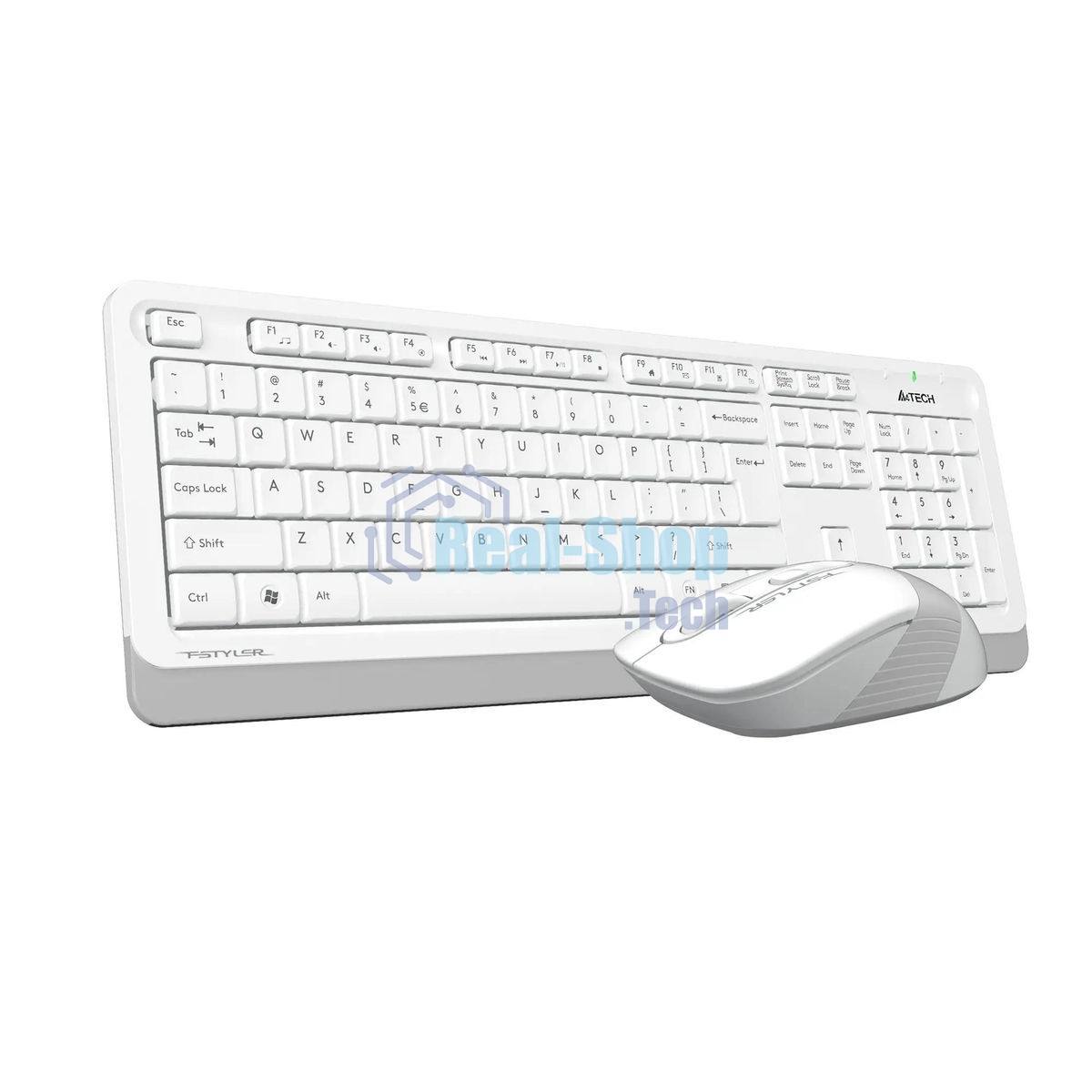 Комплект клавиатура+мышь A4Tech FStyler FG1010 беспроводной, USB, 2000 DPI, белый/серый