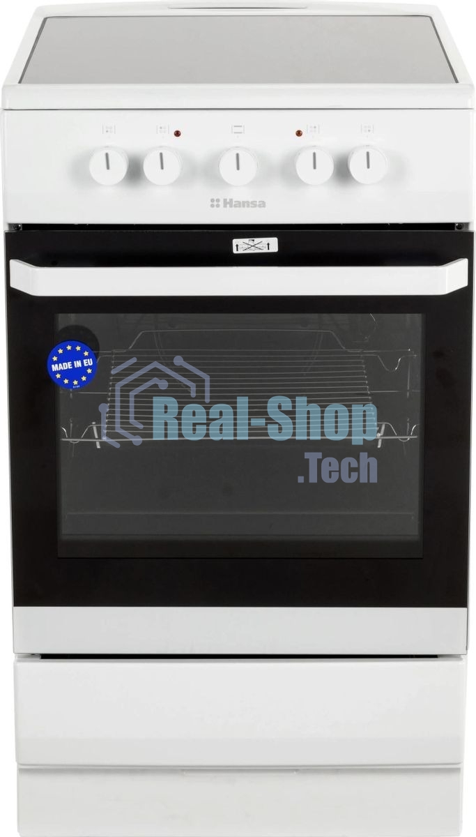 Плита электрическая Hansa FCCW54000 белый, конфорок 4 шт, духовка 68 л, 50 см x 85 см x 60 см