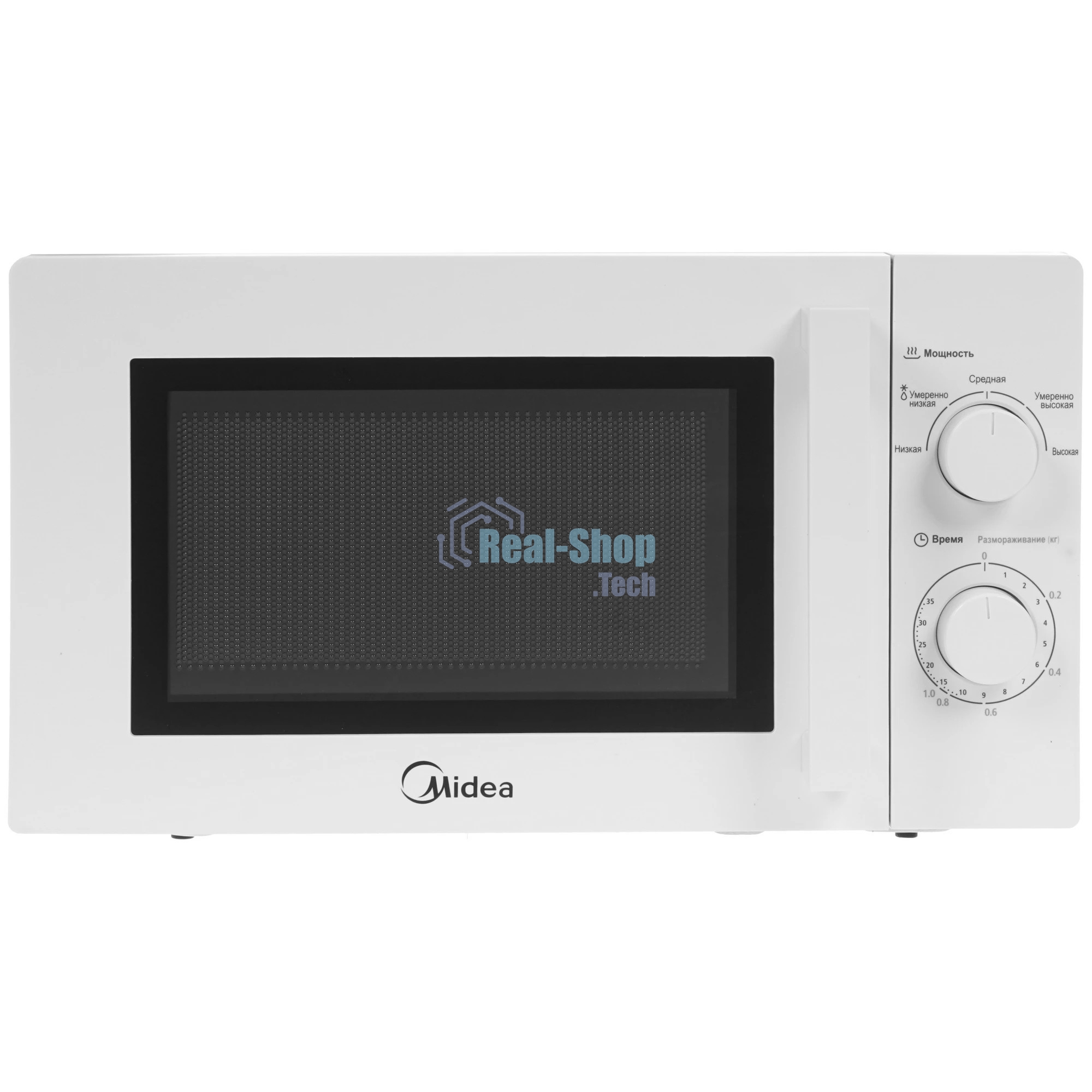 Микроволновая печь Midea MM720CY6-W белый, 20 л, 700 Вт, переключатели - поворотный механизм