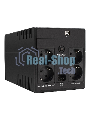 Источник бесперебойного питания ExeGate EP285507RUS SpecialPro UNB-1600.LED.AVR.EURO.RJ.USB 1600VA/950W, LED, AVR, 4 евророзетки, RJ45/11, USB, черный