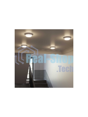 Светильник светодиодный Gauss ECO IP65 D140x51 8W 680lm 4000K ЖКХ круглый с оптико-акустическ. сенс.