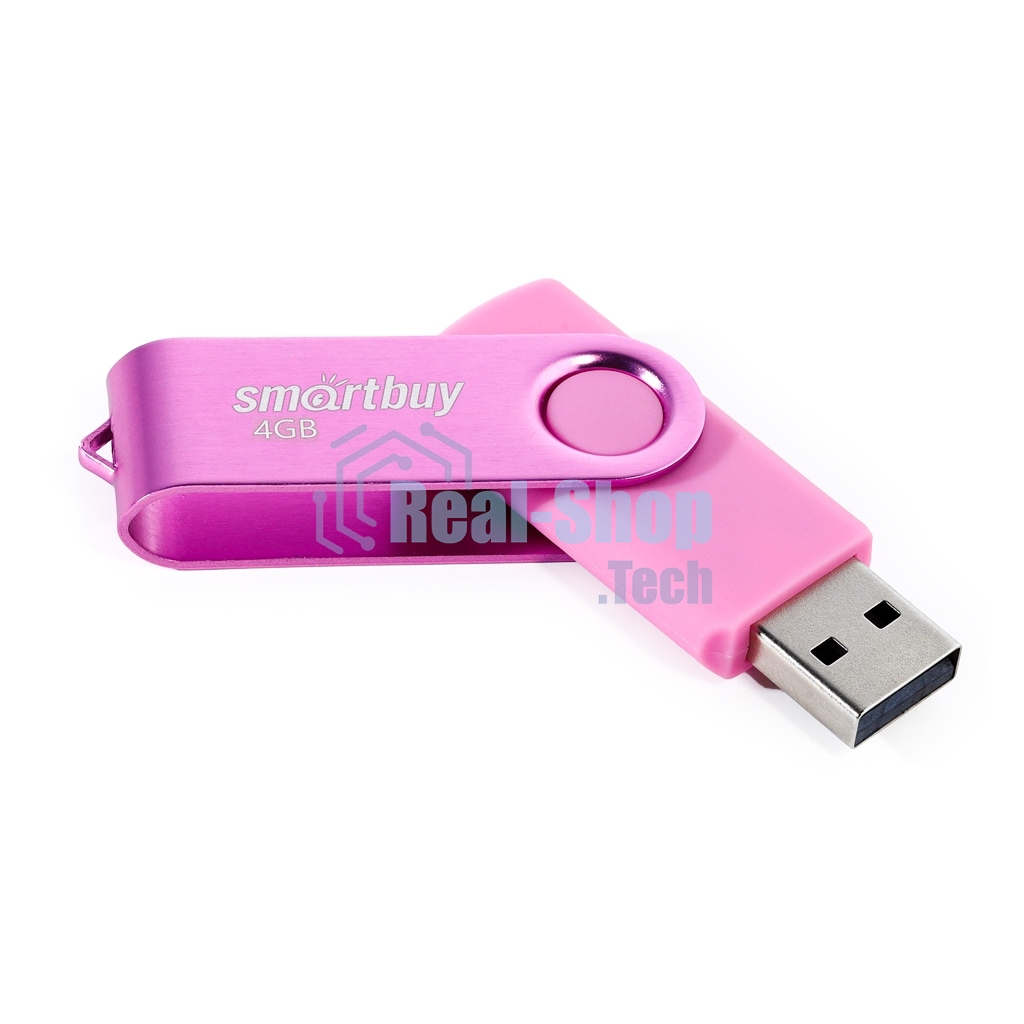 Флешка USB Smartbuy R/W Twist Pink (SB004 Gb2TWP), 4 Gb, USB 2.0, R/W 10/7, розовый