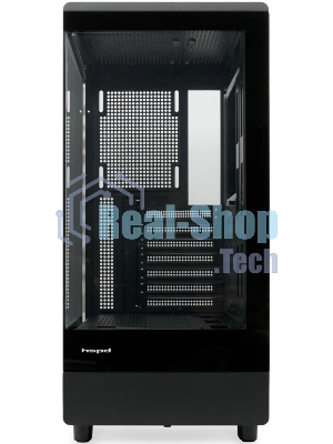 Компьютерный корпус без блока питания HSPD F510, Panoramic Mid Tower, черный, TG, 0.5 SPCC, no fans ATX, mATX, mITX 180/280/160мм 1x2.5