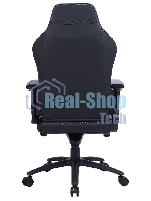 Кресло Cactus CS-CHR-0112BL-M черный, экокожа, 120 кг, подголовник, регулируемые подлокотники, механизм качания