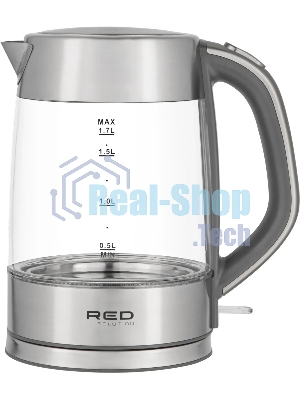 Чайник электрический Red Solution RK-G138 1.7л. 2200Вт серый (корпус: стекло)