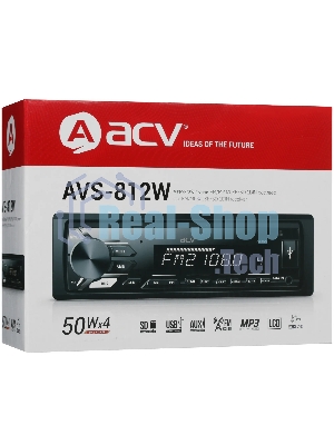 Автомагнитола ACV AVS-812W, 1 DIN, USB Type-A, AUX