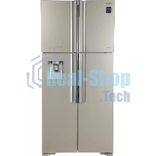 Холодильник Hitachi R-W660PUC7X GC шампань стекло двухкамерный 396/144л морозилка сверху, No Frost, Side by Side