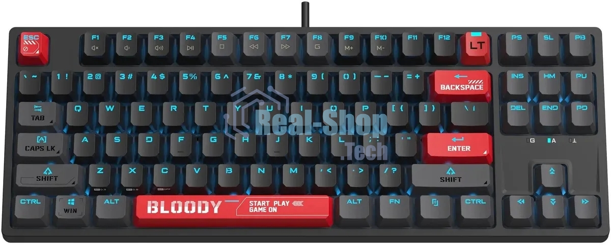 Клавиатура A4Tech Bloody AT87 проводная USB черный/красный