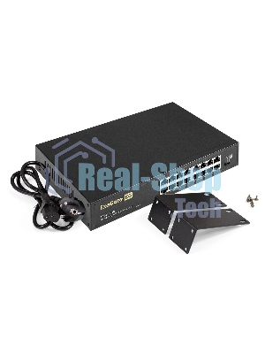 Коммутатор неуправляемый ExeGate EDGS-1016D (16-портовый гигабитный UTP 10/100/1000 Base-T, металлический корпус, с возможностью установки в стойку, с функцией энергосбережения (EEE))