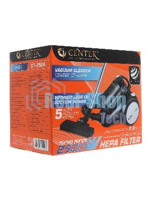 Пылесос Centek CT-2524 черный/серый, 420/2300 Вт, уборка сухая, пылесборник контейнер 2 л