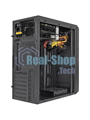 Компьютерный корпус Miditower ExeGate XP-332-UNS500 (ATX, БП UNS500 с вент. 12см, 2*USB, аудио, черный)