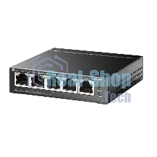 Коммутатор TP-Link TL-SG105MPE Easy Smart с 5 гигабитными портами (4 порта PoE+), 802.3af/at, бюджет PoE — 120 Вт, стальной корпус