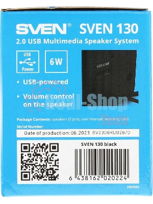 Акустическая система SVEN 130, черный (6 Вт, питание USB)