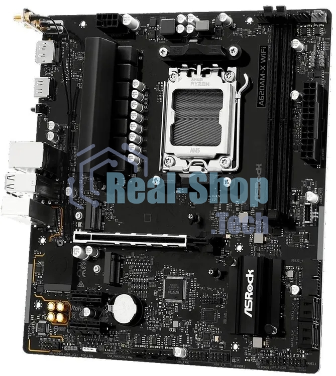 Материнская плата Asrock A620AM-X WiFi Socket AM5 AMD A620A 2xDDR5 mATX AC`97 8ch(7.1) 2.5Gg RAID+HDMI+DP