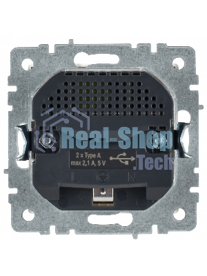 Розетка 1-местная IEK BRITE РЮш10-1-БрБ (BR-R14-16-U21-D21-K01) 16А, с USB A+A 2.1А, с заземлением с защитными шторками, белый