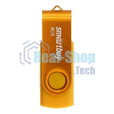 Флешка USB Smartbuy Twist Yellow (SB004 Gb2TWY), 4 Gb, USB 2.0, R/W 10/7, желтый