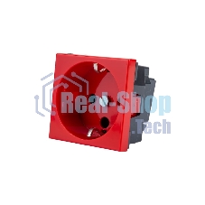 Механизм розетки Legrand 1-м СП Mosaic 2 модульный, с заземлением, красный Legrand 077214 124965