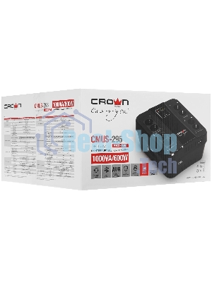 Источник бесперебойного питания Crown CMUS-295 EURO SMART/1000 ВА/600 Вт/8 х CEE 7 (евророзетка)
