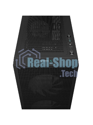 Компьютерный корпус Deepcool CH360 без БП, боковое окно (закаленное стекло), 2x140мм ARGb LED вентилятор спереди и 1x120мм ARGb LED вентилятор сзади, черный, mATX