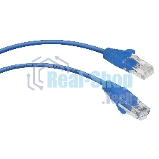 Шнур комм. Cabeus, кат. 5е, неэкр., U/UTP, RJ45/RJ45, LSZH, AWG24, 0.5м, синий