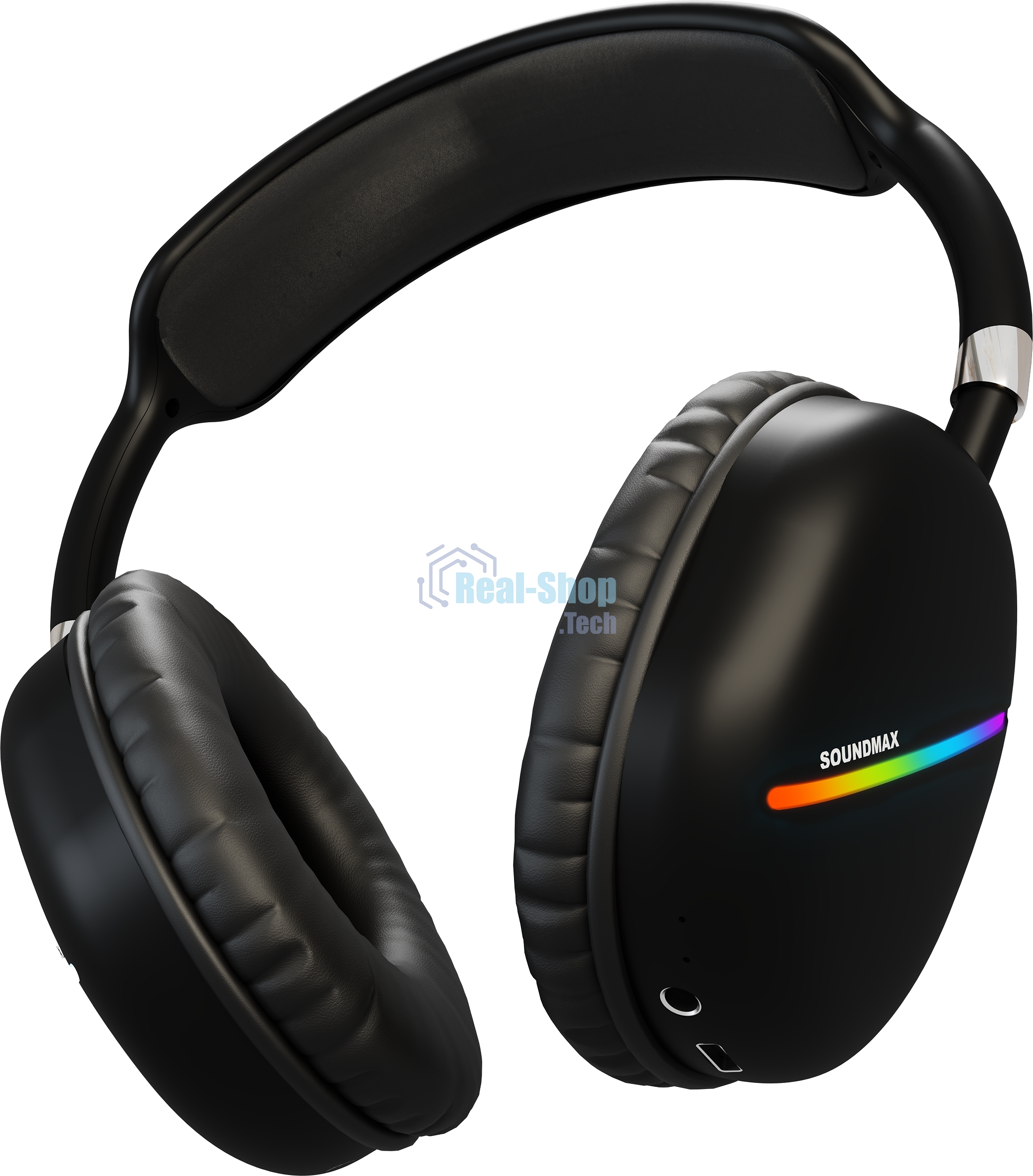 Беспроводные/проводные наушники SOUNDMAX SM-HP2200B черный, накладные, Bluetooth + проводной, до 8 ч