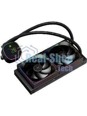 Система жидкостного охлаждения Thermalright Frozen Horizon 240 Digital (240мм, LED temp., Black, ARGB/Fans: 2x120мм, 68.9CFM, 28.2dBA, 2000RPM/Pump height 53.2мм, Rad thickness 27мм/S: 1700, 1200, 1851, 115X, AM5, AM4)