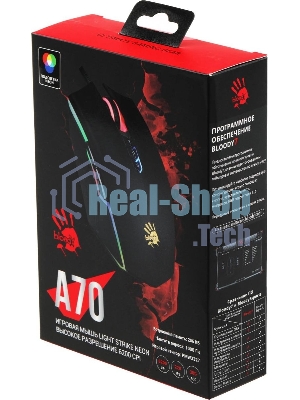 Мышь проводная A4Tech Bloody A70 черный, 6200 dpi, USB, кнопки - 8