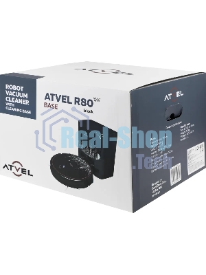 Робот-пылесос Atvel R80 Base черный, 2600 мА*ч Li-Ion, уборка влажная/сухая, пылесборник контейнер 0.34 л