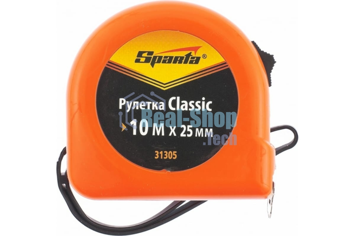 Рулетка Sparta Classic, 10 м х 25 мм, пластиковый корпус
