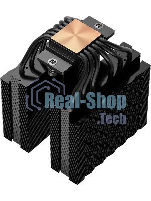 Кулер для процессора PCCooler RT620 Digital BK (250W, 4-pin PWM, LED temp., 157mm, 6x6mm, 2x120мм, 73.32CFM, 34.9dBA, 2200RPM, S: 1851/1700/1200/115X, AM5/AM4, черный)