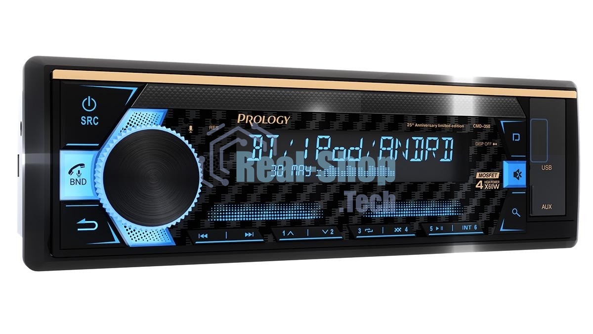 Автомагнитола Prology CMD-350, 1 DIN, Bluetooth, USB Type-A, AUX, пульт ДУ
