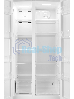 Холодильник Hyundai CS55023F белый двухкамерный 347/185 л морозилка слева, No Frost, Side by Side