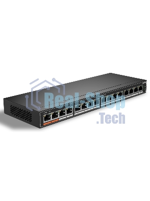 Коммутатор Dahua DH-SG1016P, 16×1 Гбит/с, неуправляемый