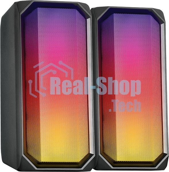 Акустическая система RGb 2.0 + Bluetooth, Qumo Charisma (ВТ 0054), 15ВТ, объемное звучание, отключаемая многорежимная RGb подсветка, USB+Jack 3,5мм