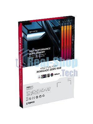 Оперативная память Kingston Fury Renegade, DDR5, 96Gb (2x48Gb), 6400MHz, CL32, DIMM, с радиатором, RGb, серебристый