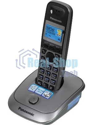 Телефон беспроводной (DECT) Panasonic KX-TG2511RUM (металик) АОН, Caller ID,спикерфон на трубке,переход в Эко режим одним нажатием