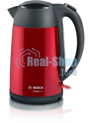 Электрочайник Bosch TWK3P424 красный, 1.7 л, 2400 Вт, скрытый нагревательный элемент