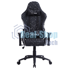Кресло Cactus CS-CHR-030BLS черный, экокожа, подголовник