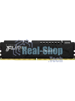 Оперативная память Kingston Fury Beast, DDR5, 16Gb (1x16Gb), 6400MHz, CL32, DIMM, с радиатором, черный
