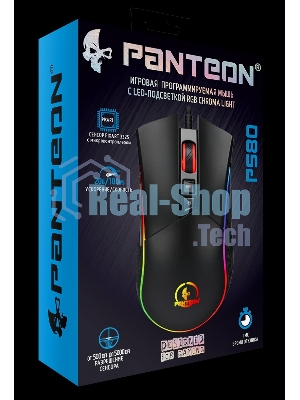 Мышь проводная Jet.A Panteon PS80 черный, 5000 dpi, USB, кнопки - 9