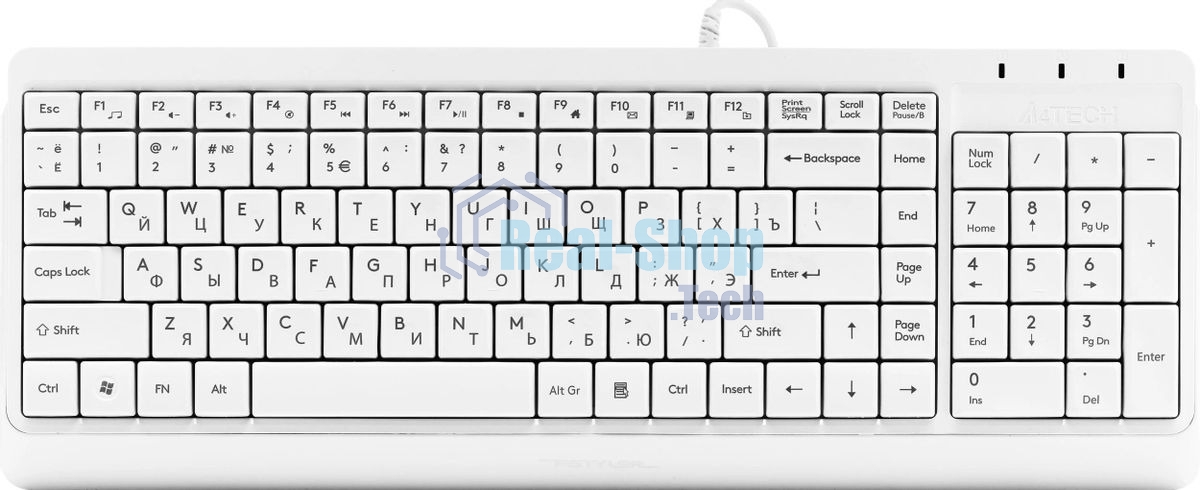 Клавиатура проводная A4Tech Fstyler FK15, USB, белый