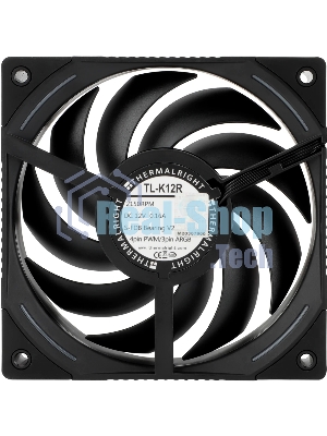 Кулер для корпуса Thermalright TL-K12R Reverse (120x120x25mm, 4-pin PWM, ARGB, 69CFM, 27dBA, 2150RPM, черный)