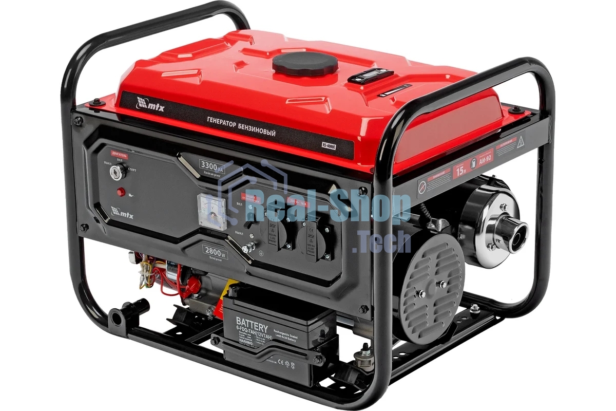 Электрогенератор бензиновый MTX RS-4000E, 3.3 кВт, 69 дБ, 42 кг