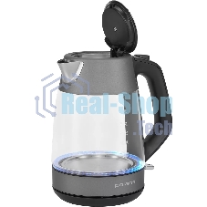 Чайник электрический Polaris PWK1760CGL графит, 1,7 л, 2150 Вт, стекло