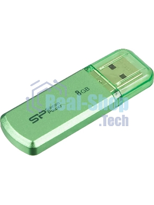 Флешка USB R/W Silicon Power R/W 8Gb Helios 101 SP008Gb,UF2101V1N USB 2.0 зеленый