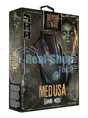 Мышь проводная Qumo Medusa M81 черный, 3200 dpi, USB, кнопки - 7