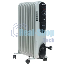 Обогреватель масляный Neoclima NC 9311, белый/черный, 2500 Вт, 25 м2, термостат