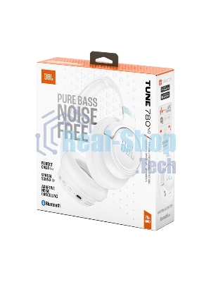 Беспроводные/проводные наушники JBL Tune 780NC белый, полноразмерные, Bluetooth + проводной, адаптивное шумоподавление