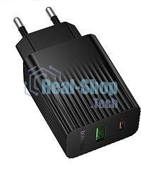Сетевое зарядное устройство BOROFONE (6941991122873) BAS76A 1USB+1Type-C 3.0A QC3.0 PD 30W черный