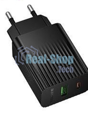 Сетевое зарядное устройство BOROFONE (6941991122873) BAS76A 1USB+1Type-C 3.0A QC3.0 PD 30W черный